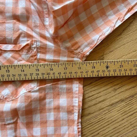 Patagonia Shirt Women's Orange‎ Gingham Long Sleeve Brookgreen Button Down XS - Picture 8 of 8